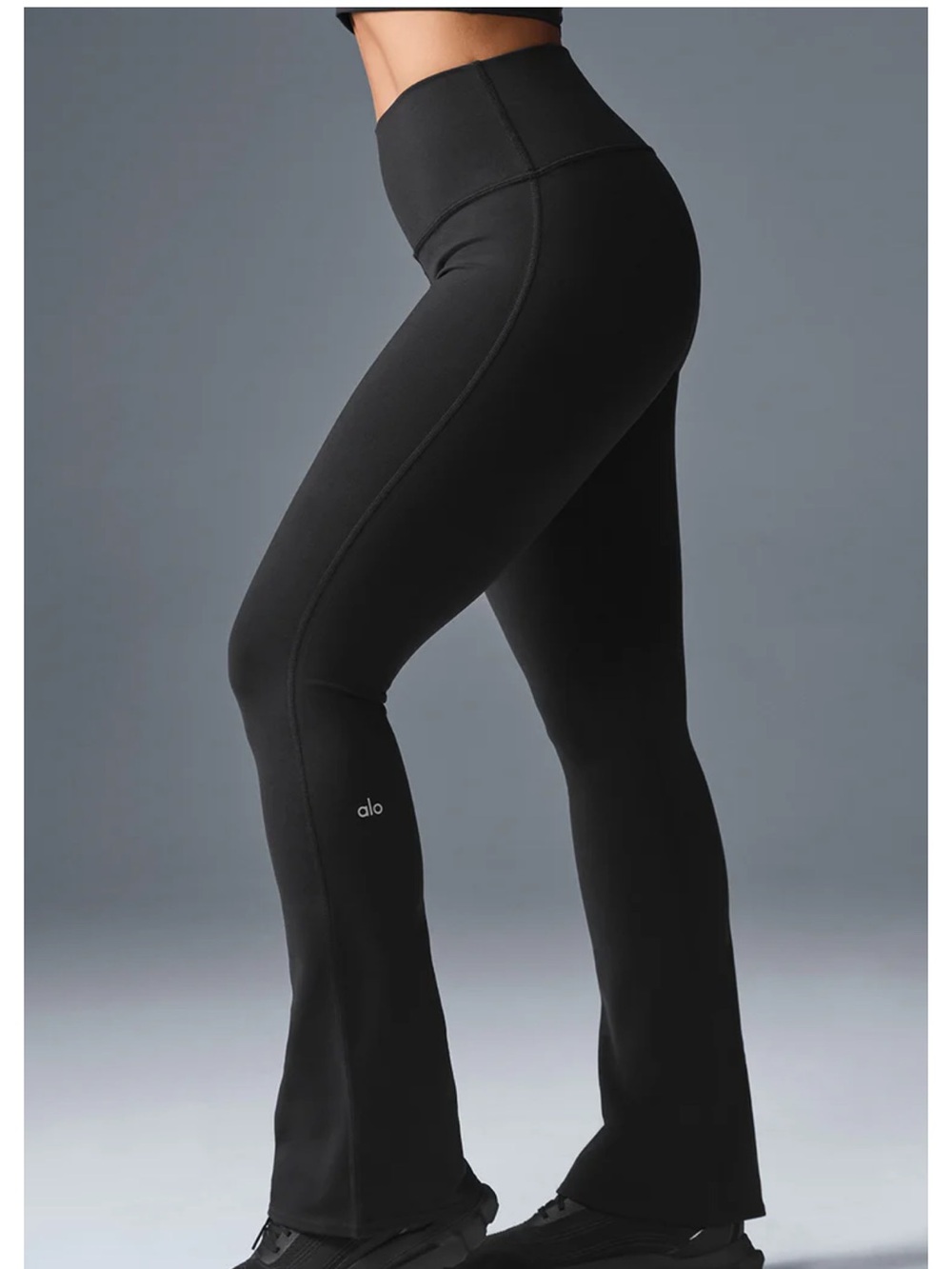 ALO Yoga Black Airbrush High-Waist Bootcut Leggings